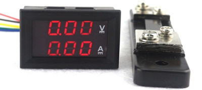 

KitsGuru DC 0-100V 0-50A + Shunt Dual Red or Blue LED Digital Voltmeter Ammeter Voltage AMP Power Meter 12V Electronic Components Electronic Hobby Kit