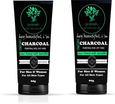 

PRAMSH Activated Charcoal Peel Off Mask 120g (Medical Grade)-For Anti Acne Blackhead Removal Instant Glow(120 g)