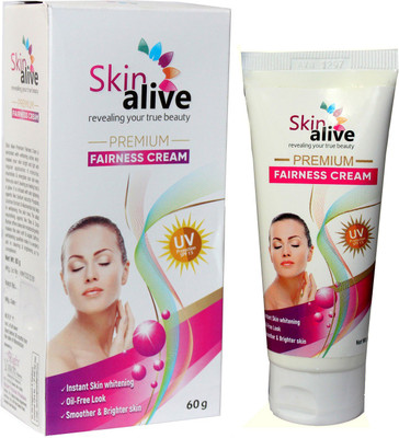 

SKIN ALIVE Fairness Premium Cream with UV protection Give Oil-Free Look(60 g)