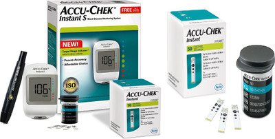 

Accu-Chek Instant Meter with Instant Test Strips Glucometer(White)