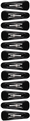 

ABHI Solid Glossy Look 12Pcs - (6 Pair) Tic Tac Clip(Black)