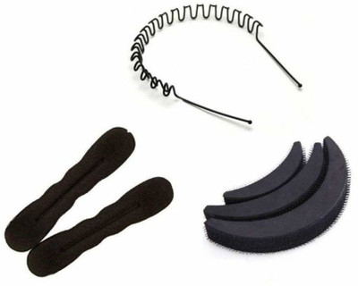 

GaDinStylo Pack of Women Hair Extension with Zig Zag Hair Band Hair Accessory Set(Black)