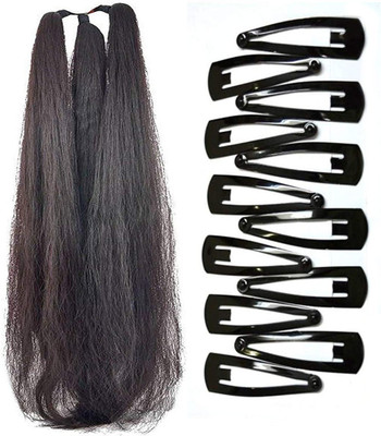 

GaDinStylo 42 Inchs Hair Parandi with 12 Hair Clips Black Hair Accessory Set(Black)