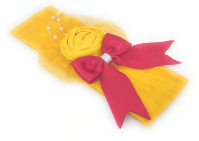 

SKD Rose Baby Headband/Hair Accessory for Girls/Rose with Bow Hair Band(Yellow)