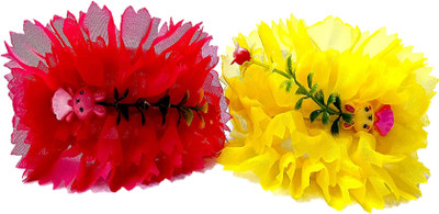 

Proplady Princess Collection Combo (2 Piece set) Floral Cutwork Wide Hair Band, Head Band(Red, Yellow)