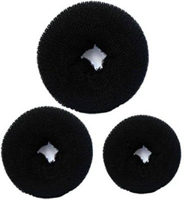 GaDinStylo 3 Pieces Hair Donut Bun Maker Hair Accessory Set(Black)