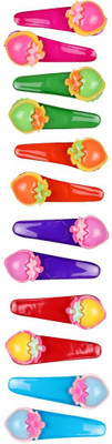 

ABHI Solid Glossy Look With Shining Buttons 12Pcs - (6 Pair) Tic Tac Clip(Multicolor)