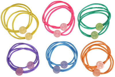 

ABHI Fancy Bands With Buttons - 12Pcs (6 Pair) Rubber Band(Multicolor)
