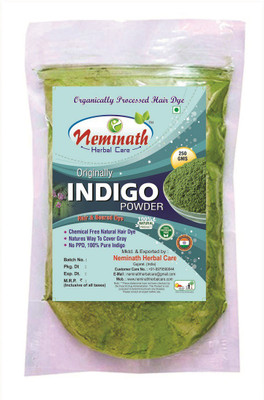 

Neminath Herbal Care Indigo Powder For Hair | Herbal Neel Powder | 100% Pure Organically Processed Hair Dye - Black by Malvaniya Herbal Care (250 Gms) Hair Color(Green)