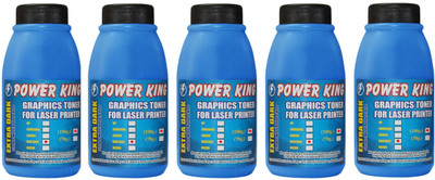 

Power King Extra Dark Universal Toner Powder for use in Brother HL, DCP and MFC Laser Printer Cartridge (70Grams) Pack of 5 Single Color Ink Toner(Black)