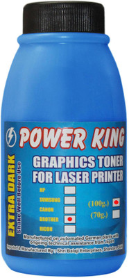 

Power King Extra Dark Universal Toner Powder for use in Brother HL, DCP and MFC Laser Printer Cartridge (100 Grams) Pack of 1 Single Color Ink Toner(Black)