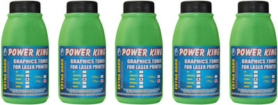 

Power King Extra Dark Toner Powder for use in Canon Printer Cartridge (70 Grams) Pack of 5 Single Color Ink Toner(Black)