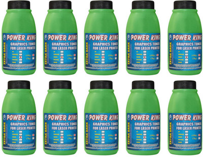 

Power King Extra Dark Toner Powder for use in Canon Printer Cartridge (100 Grams) Pack of 10 Single Color Ink Toner(Black)