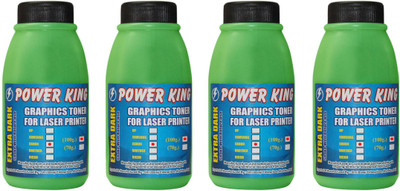 

Power King Extra Dark Toner Powder for use in Canon Printer Cartridge (100 Grams) Pack of 4 Single Color Ink Toner(Black)