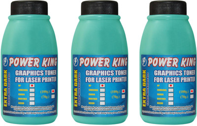 

Power King Extra Dark Toner Power for Use in HP Cartridge 12A, 15A, 13A, 24A, 49A, 53A, 05A, 80A, 96A, 11A, 51A, 55A, 16A, 82X, 43X (100 Grams) Pack of 3 Single Color Ink Toner(Black)