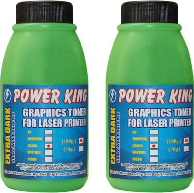 

Power King Extra Dark Toner Powder for use in Canon Printer Cartridge (100 Grams) Pack of 2 Single Color Ink Toner(Black)