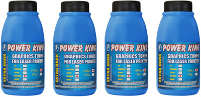 

Power King Extra Dark Universal Toner Powder for use in Brother HL, DCP and MFC Laser Printer Cartridge (100 Grams) Pack of 4 Single Color Ink Toner(Black)