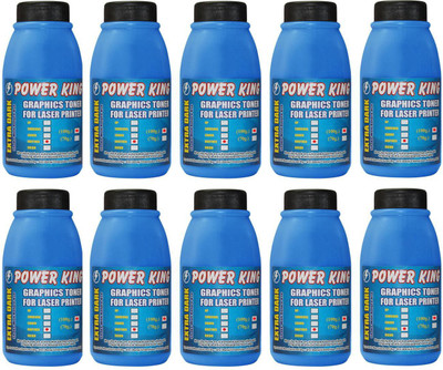 

Power King Extra Dark Universal Toner Powder for use in Brother HL, DCP and MFC Laser Printer Cartridge (70Grams) Pack of 10 Single Color Ink Toner(Black)