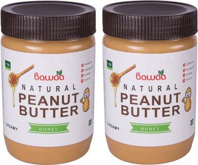 

Bawaa Natural Creamy Peanut Butter (Honey, Gluten Free) (Pack of 2) 1 kg(Pack of 2)