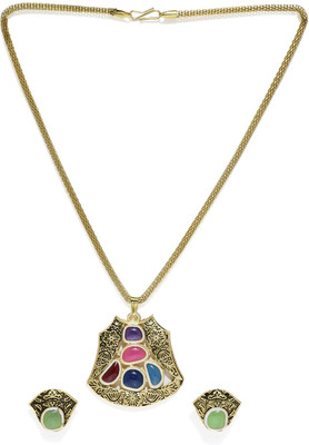 

Zaveri Pearls Zinc Jewel Set(Gold)