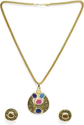 

Zaveri Pearls Zinc Jewel Set(Gold)