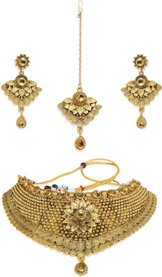 

Zaveri Pearls Zinc Jewel Set(Gold)