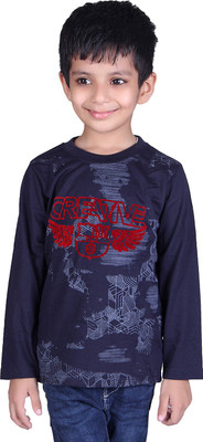 CH1 Boys Printed Cotton T Shirt(Multicolor, Pack of 1) Flipkart
