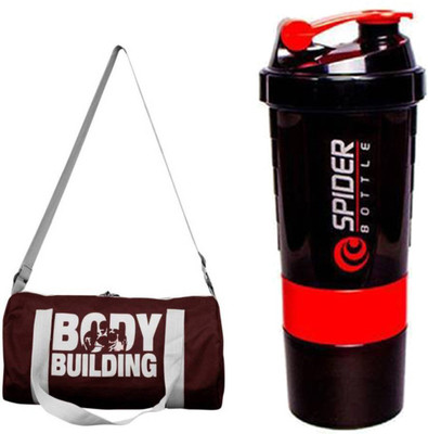 

Snipper Combo of Bodybuilding Bag Wine and Spider Shaker Red Gym & Fitness Kit