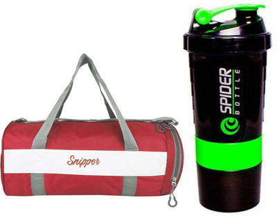 

Snipper Combo of Shoe Compartment Red Bag and Shaker Green Gym & Fitness Kit