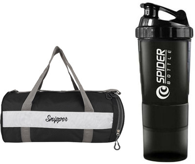 

Snipper Combo of Shoe Compartment Black Bag and Black Shaker Gym & Fitness Kit
