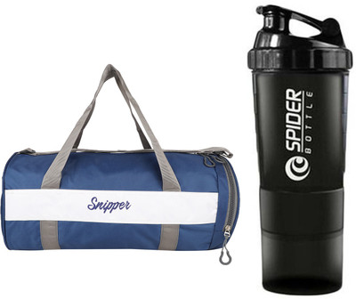 

Snipper Combo of Shoe Compartment Blue Bag and Shaker Black Gym & Fitness Kit