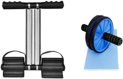

comodo Double Spring Tummy Trimmer with AB Wheel Exerciser Gym & Fitness Kit