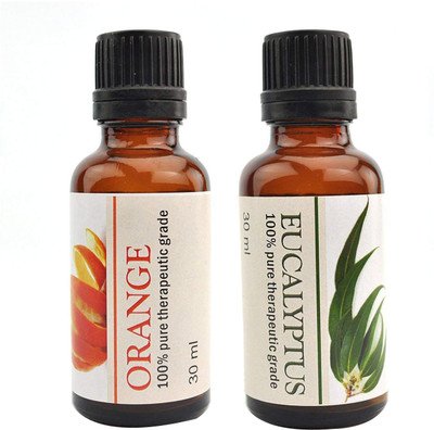

Karmakara 100% pure Therapeutic Grade undiluted essential oils in 30 ml Bottles-Eucalyptus, Orange essential oil(10 ml)