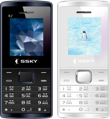 

Ssky K2 Combo of Two Mobiles(White&Blue)