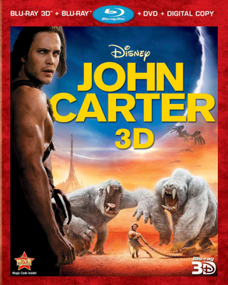 

John Carter 3D Blu-ray + blu-ray + dvd (region free , region 1)(3D Blu-ray English)
