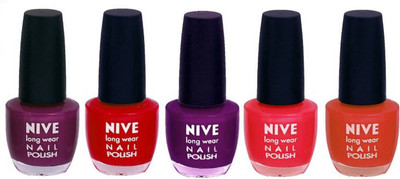 

Nive Color blast nail lacquer (set of 5 Nail polish) Multicolor(Pack of 5)