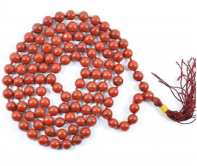 

Crystu Red Jasper Mala 6 mm 108 Bead for Vastu, Meditation, Protection, Energizer, Grounder Mala/Necklace for Unisex/Jewellery / Rosary Beads Crystal Crystal Necklace