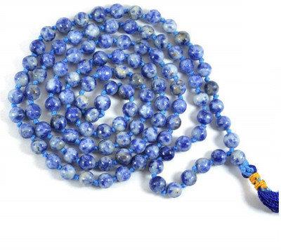 

Crystu Sodalite Mala 6 mm Beads Mala / Necklace for Meditation, Balancer, Soother - Brow, Crown Chakra Mala/Necklace for Unisex/Jewellery / Rosary Beads Crystal Crystal Necklace