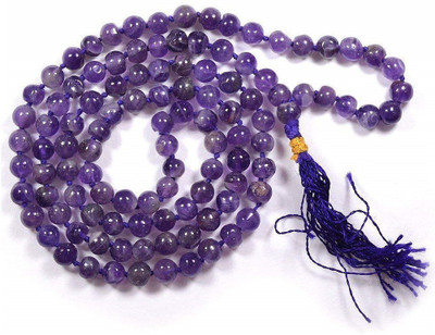 

Crystu Amethyst Mala 6 mm Round 108 Beads Crystal/Stone Mala/Necklace for Unisex/Jewellery / Rosary Beads Amethyst Crystal Necklace