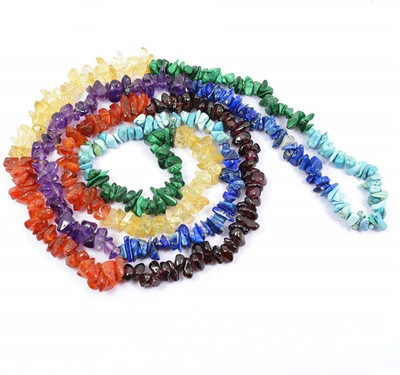 

Crystu 7 Chakra Amethyst,Sodalite,Lapis Lazuli,Green Aventurine,Golden Quartz,Carnelian,Red Jasper Crystal/Stone Chip Mala/Necklace for Meditation, Protection - Stone/Jewellery / Rosary Beads Amethyst, Carnelian, Lapis Lazuli, Quartz Crystal Necklace