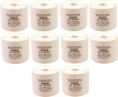 

Sevensoft Developers 38X38MM Barcode Labels Premium Quality Set of 10 Self-adhesive Paper Label(White)