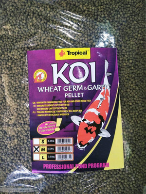 

Tropical KOI Wheat Germ & Garlic Pellet Size M 3.5 kg Dry Fish Food
