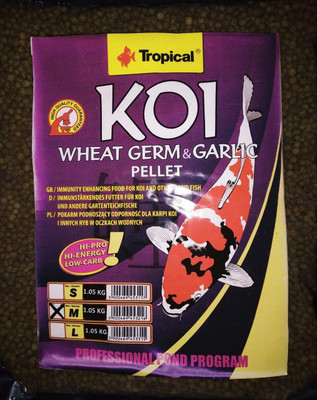

Tropical KOI Wheat Germ & Garlic Pellet Size M 1.05 Dry Fish Food