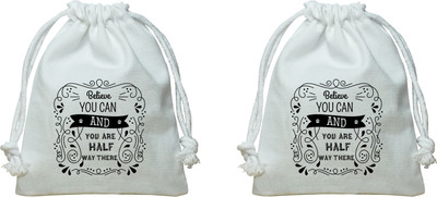 

The Crazy Me Believe you can and you are half way there kit/pouch Potli(White)