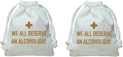 

The Crazy Me We All Deserve An Alcoholiday Hangover Kit/Pouch (Small) Potli(White)