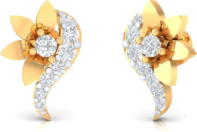 

sree kumaran thangamaligai Alluring Stone Casting Fancy Stud Yellow Gold 22kt Stud Earring