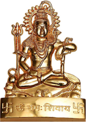 RUDRA DIVINE Rudra Divine Lord Shiv ji Metal Gold for Home temple for Office Decorative Showpiece  -  10 cm(Aluminium, Gold)