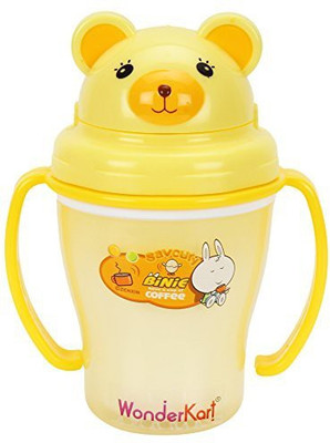 

WonderKart Cartoon Shaped 250 ML Child Sipper Cum Water Bottle With Handle - Yellow(Yellow)