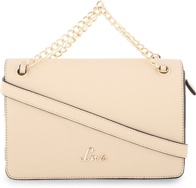 

Lavie Women Evening/Party Beige Leatherette Sling Bag