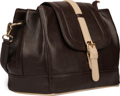 

Dewberries Women Evening/Party, Casual, Formal Brown, Beige PU Sling Bag, Beige;brown